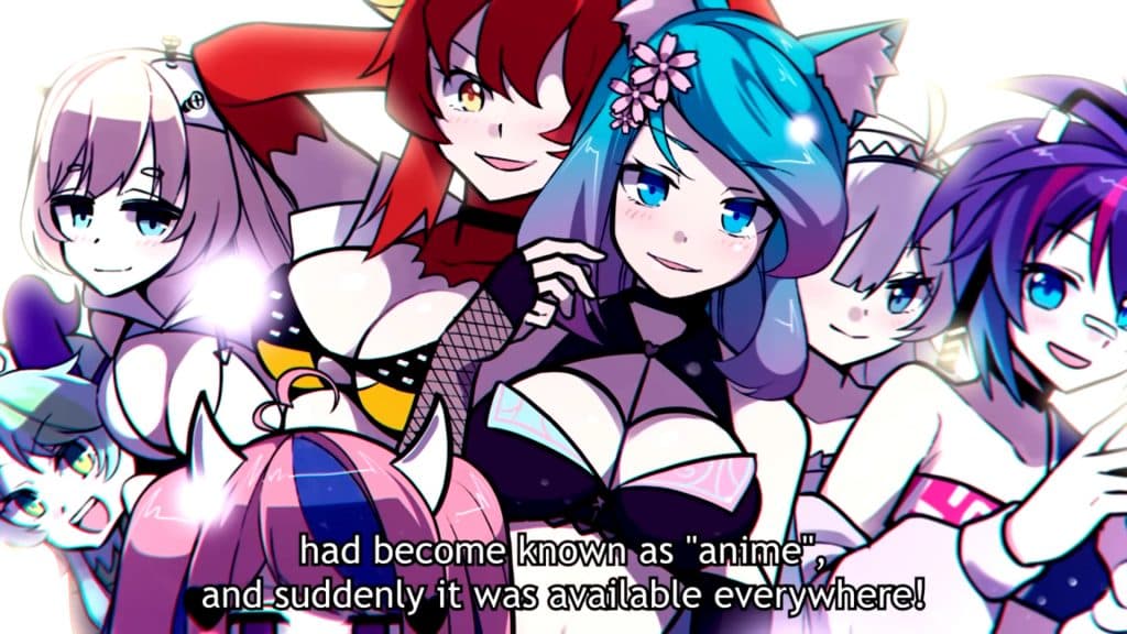 VShojo Mythos lore video screenshot with Froot, Hime Hajime, Ironmouse, Zentreya, Silvervale, Vei, and Projekt Melody