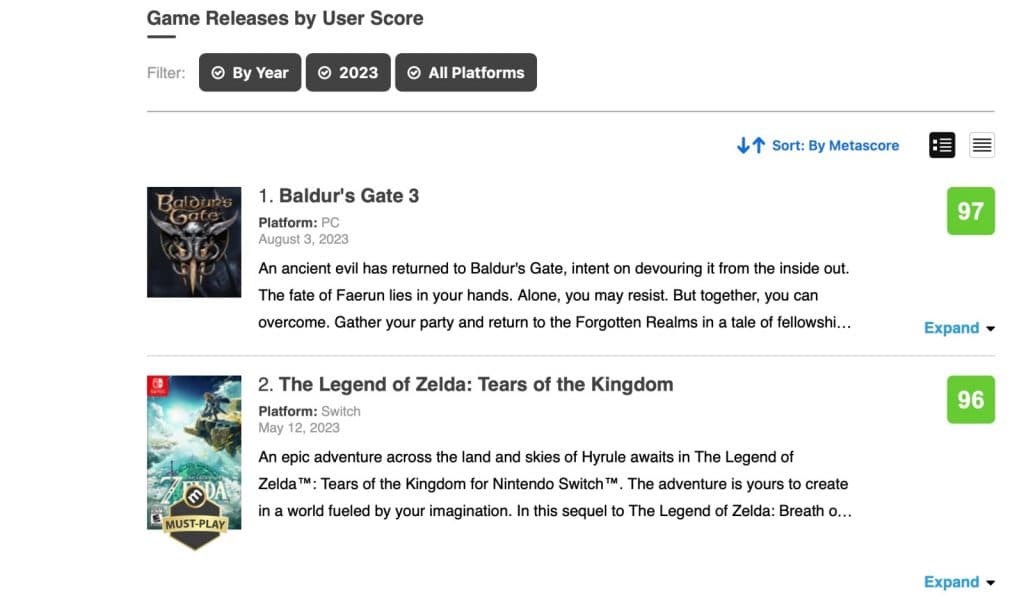 Baldur's Gate 3 is Currently the Highest-Rated PC Game to Date on Both  Metacritic and Opencritic