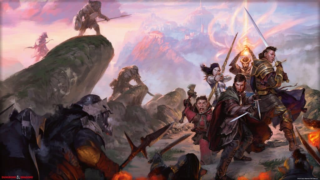 Baldur's Gate 3 and D&D image - An adventuring party stands together against enemies