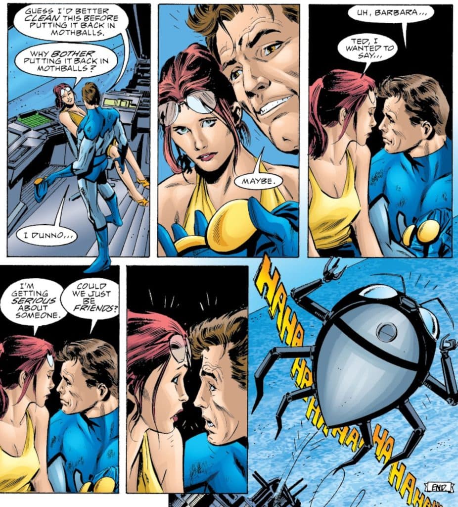 Barbara Gordon and Ted Kord decide to remain friends.