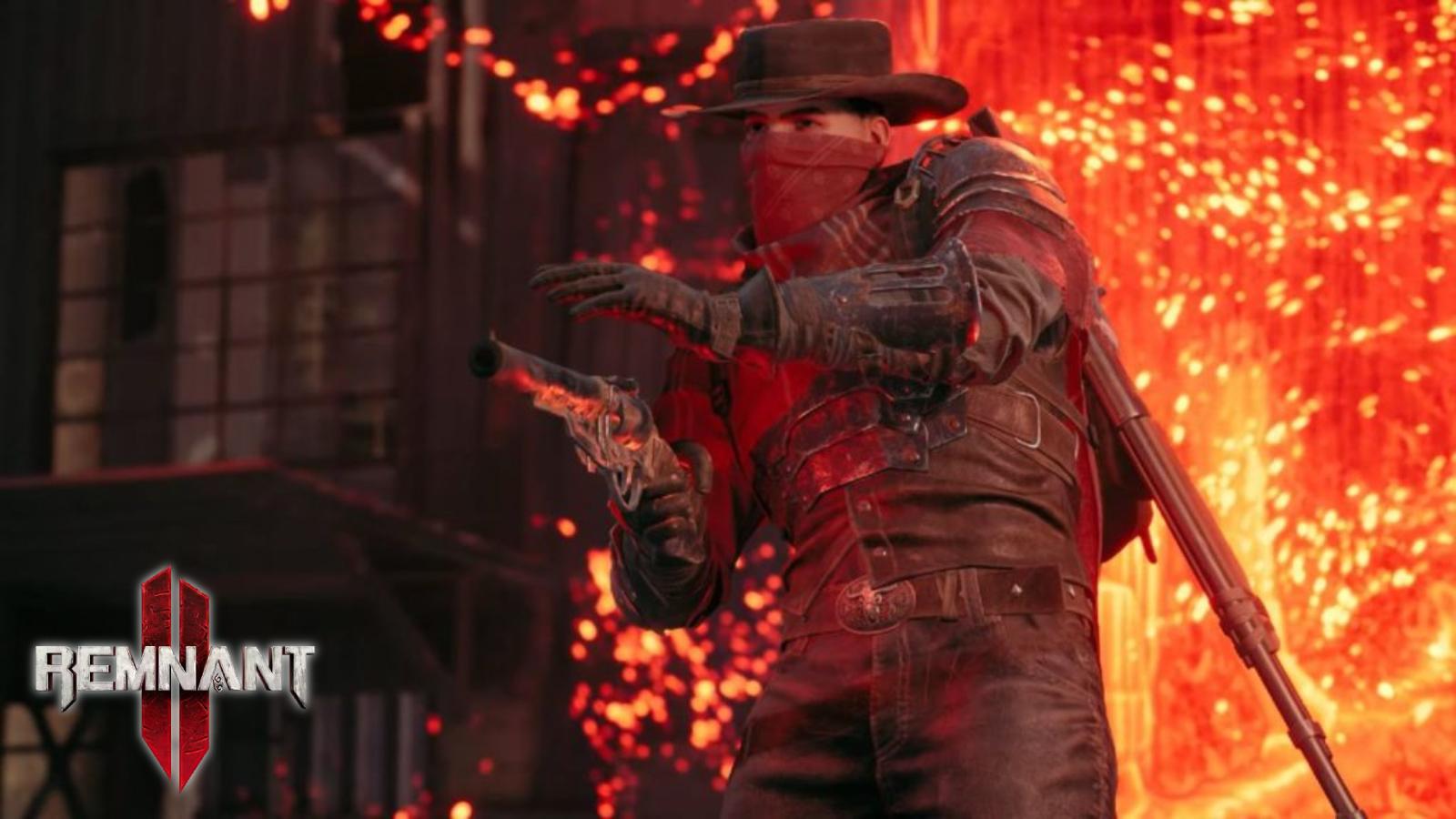 an image of a Gunslinger shooting a handgun in Remnant 2