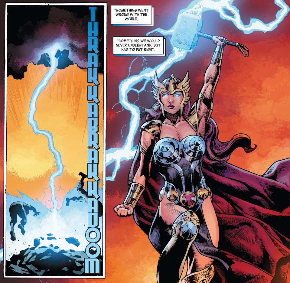 Black Widow picks up Mjolnir and becomes Thor