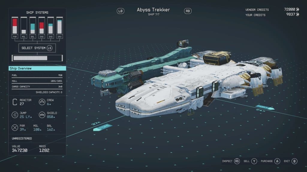 Starfield Best Ships Abyss Trekker
