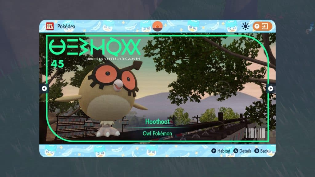 Hoothoot Pokedex art