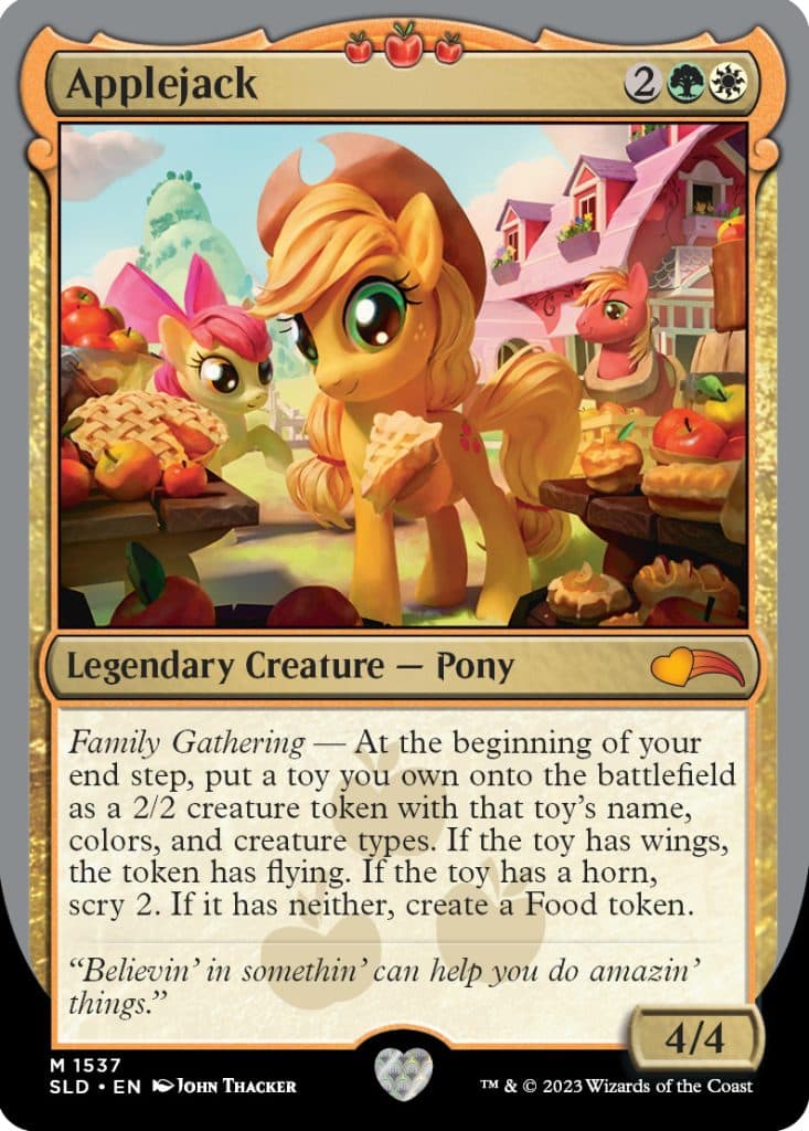 MTG My Little pony Charity Set - Applejack and pies on card