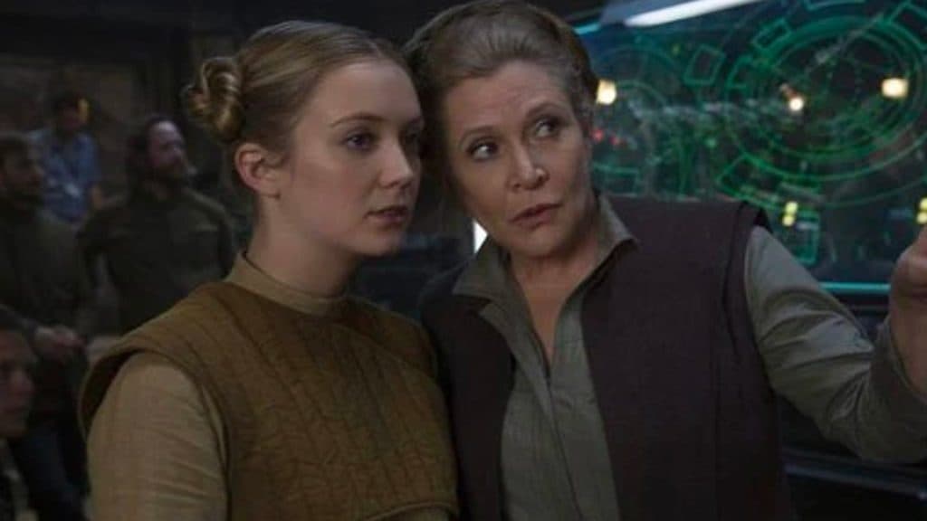Billie Lourd and Carrie Fisher in Star Wars