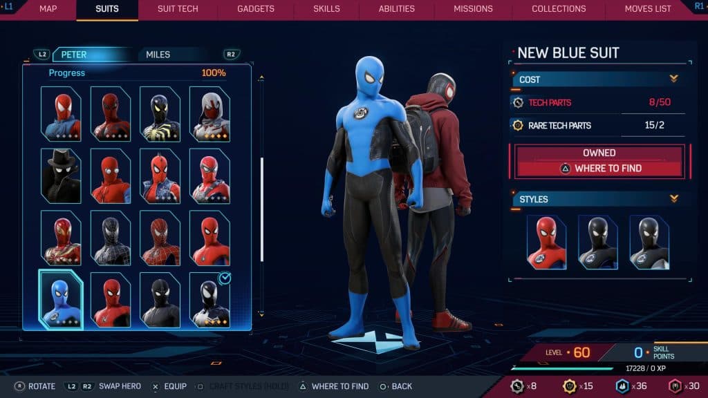 New Blue suit from Marvel's Spider-Man 2