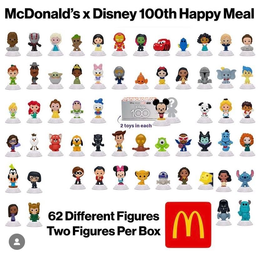 McDonald’s Disney 100 release 62 collectible toys Dexerto