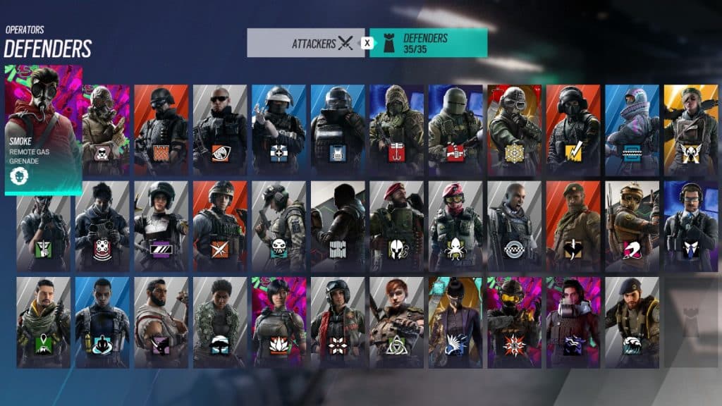How many operators are in Rainbow Six Siege? All attackers & defenders