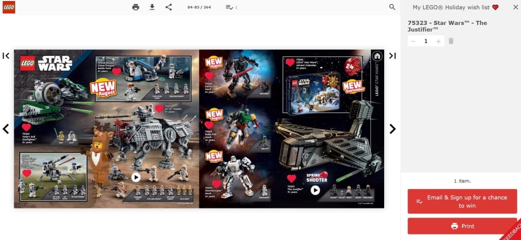 LEGO Holiday sweepstakes 2023 checkout
