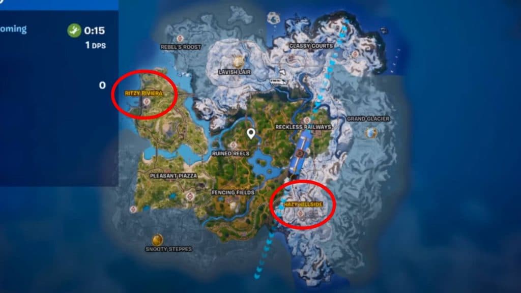 Emplacements des points chauds Fortnite dans le chapitre 5 de la saison 1