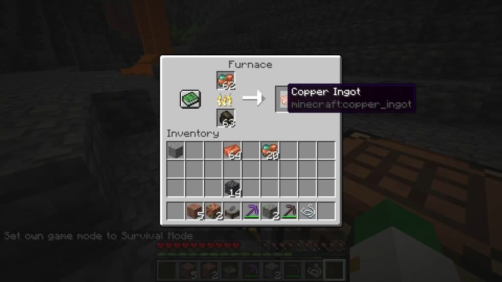 Making a copper ingot in minecraft