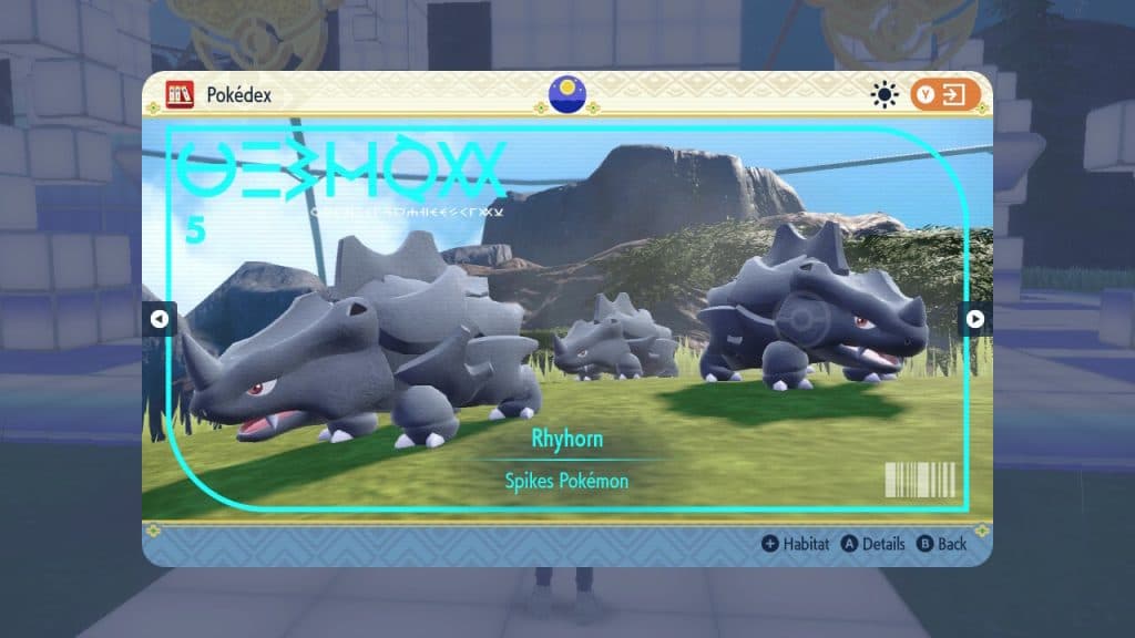 scarlet violet dlc indigo disk rhyhorn