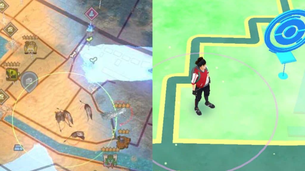 Monster Hunter Now and Pokemon Go map