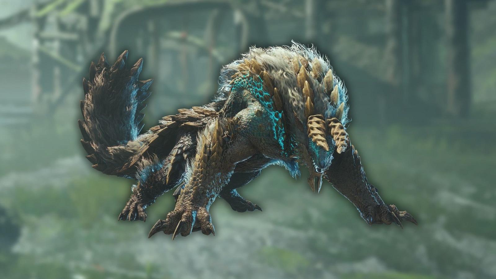 Zinogre next to a ruin