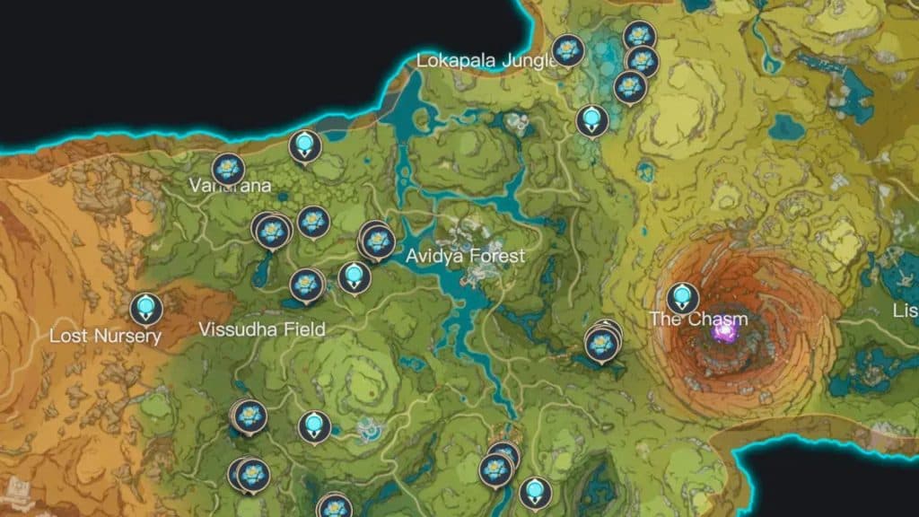 Kalpalata Lotus locations in Genshin Impact