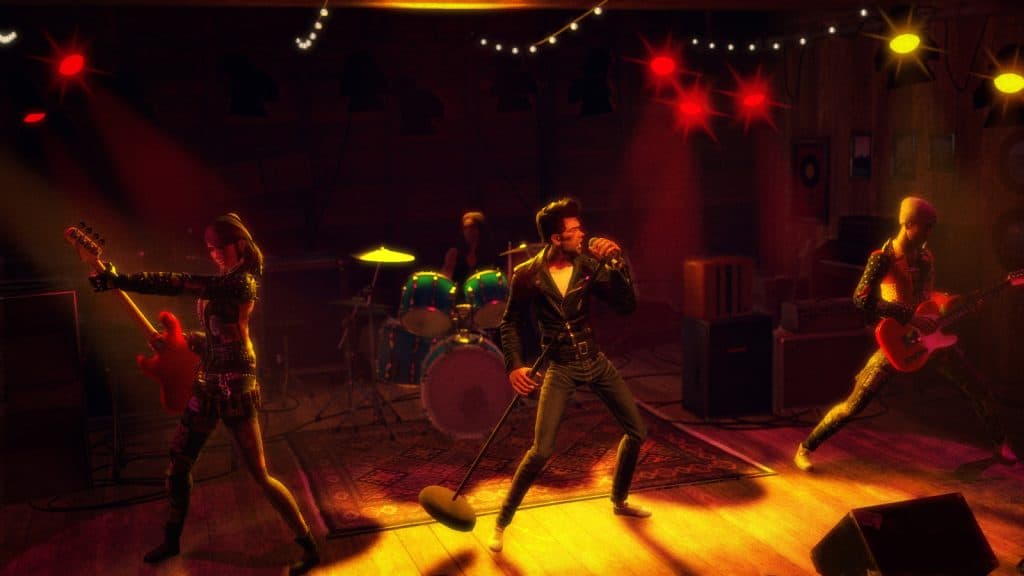 Rock Band 4 dans la cinématique du jeu