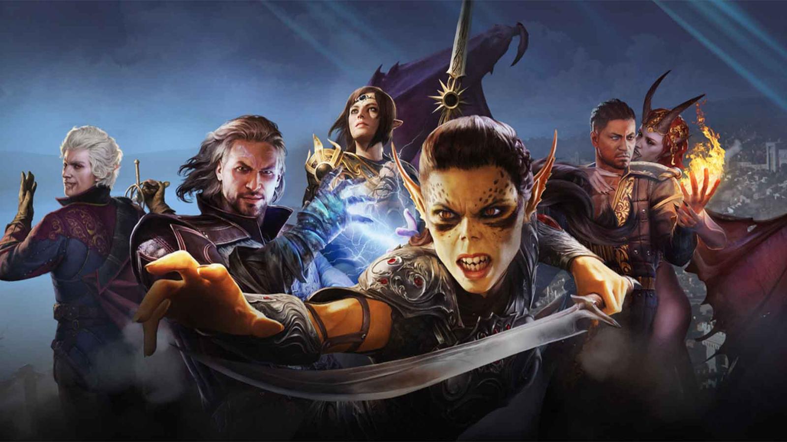 Baldur's Gate 3 keyart with major characters