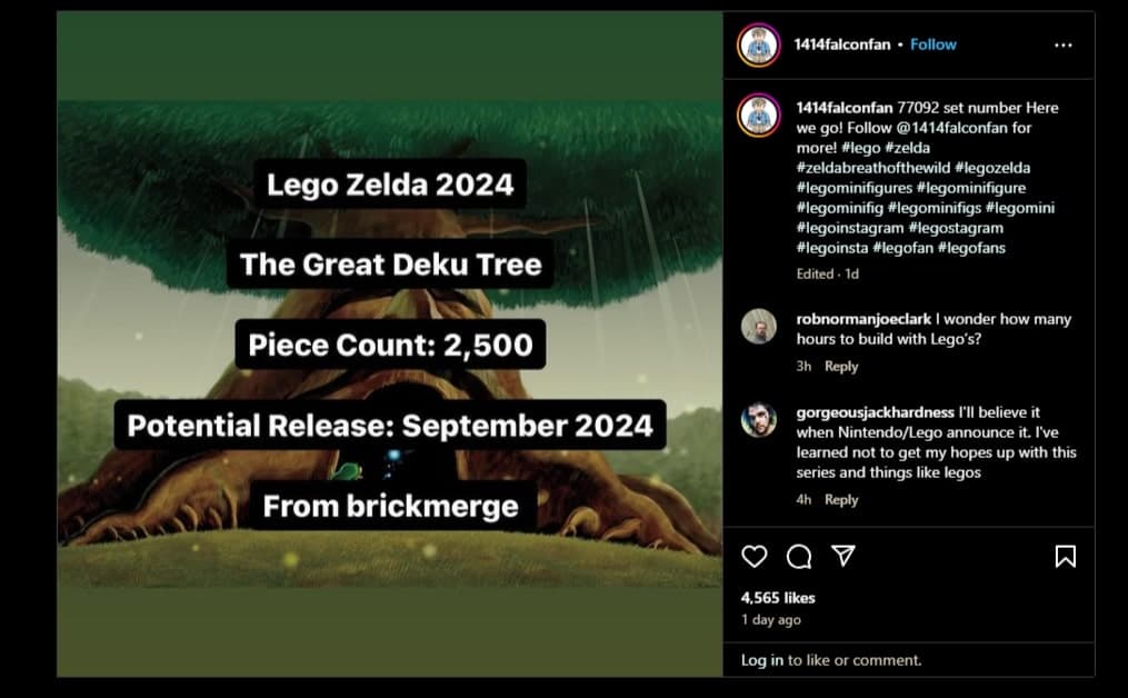 Rumor: LEGO Zelda Set Details Leak Online