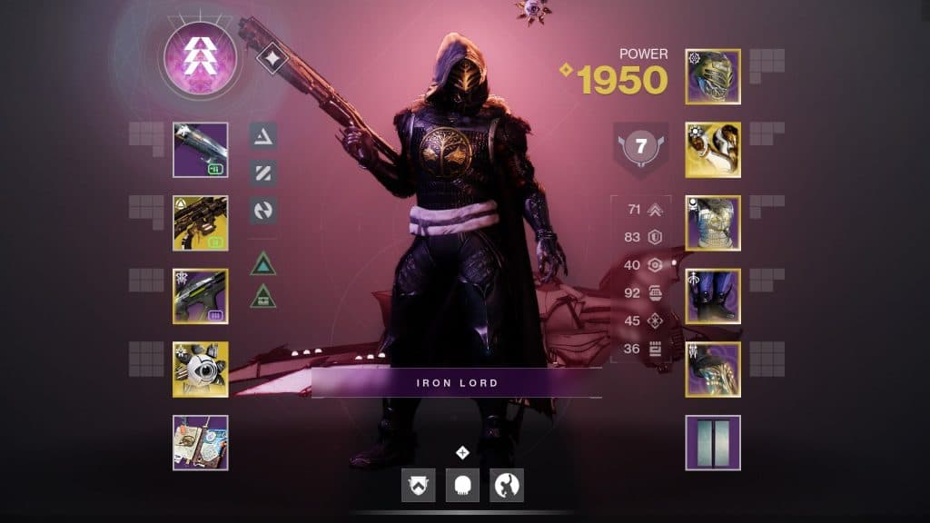 The character screen for the Prismatic Hunter build