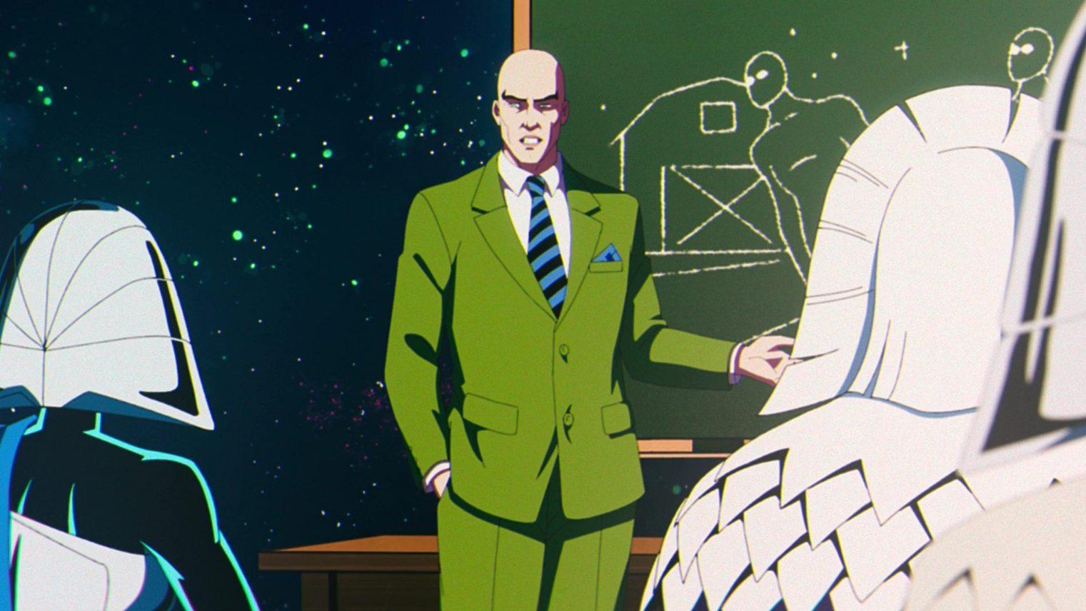 Professor Xavier teaching the Shi'ar class. 