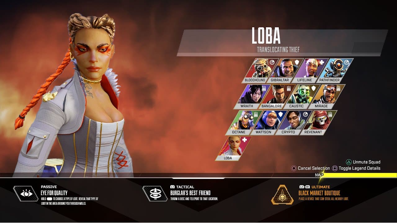 Apex Legends character select menu