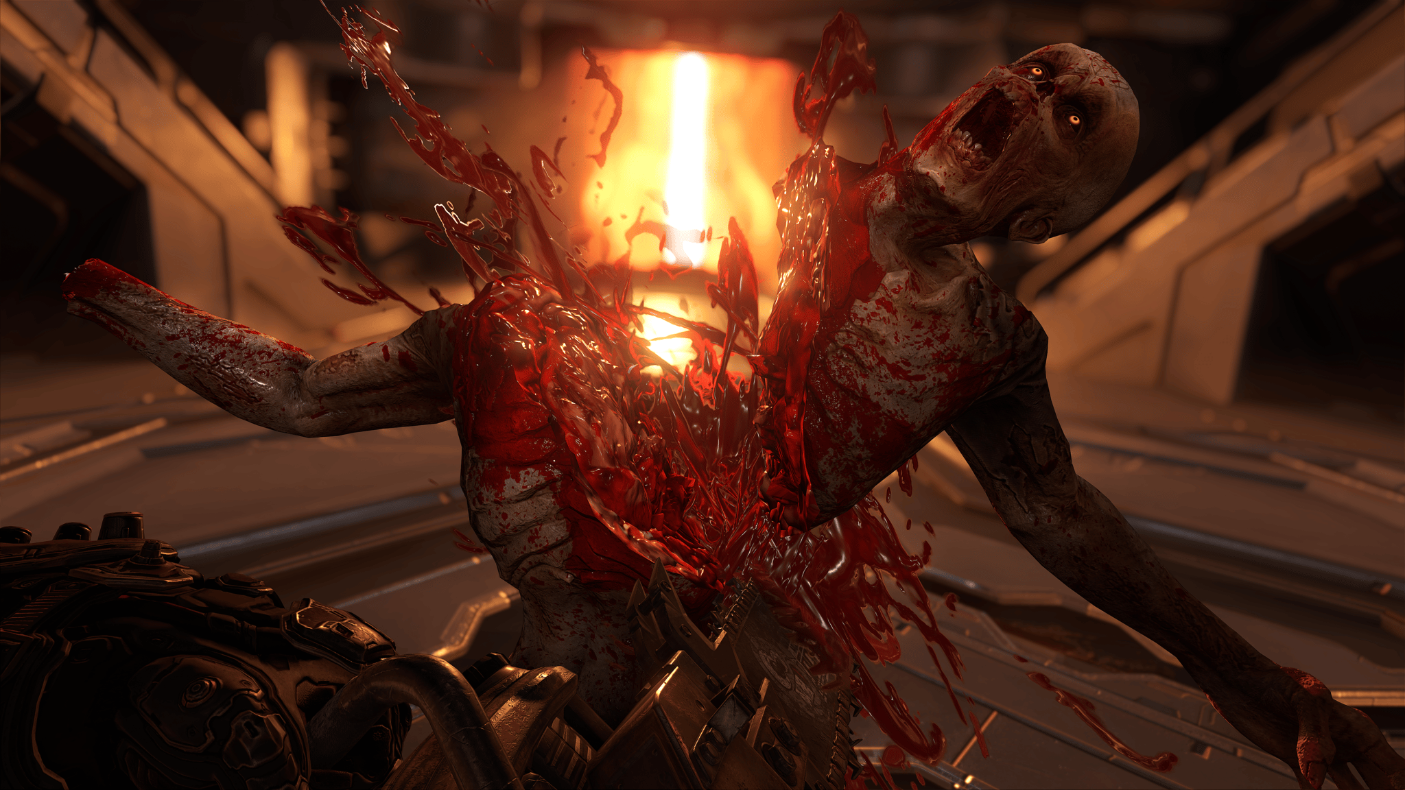 Monster cut in half in Doom Eternal