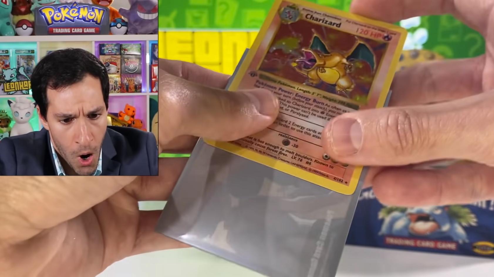 leonhart shocked by charizard pokemon card