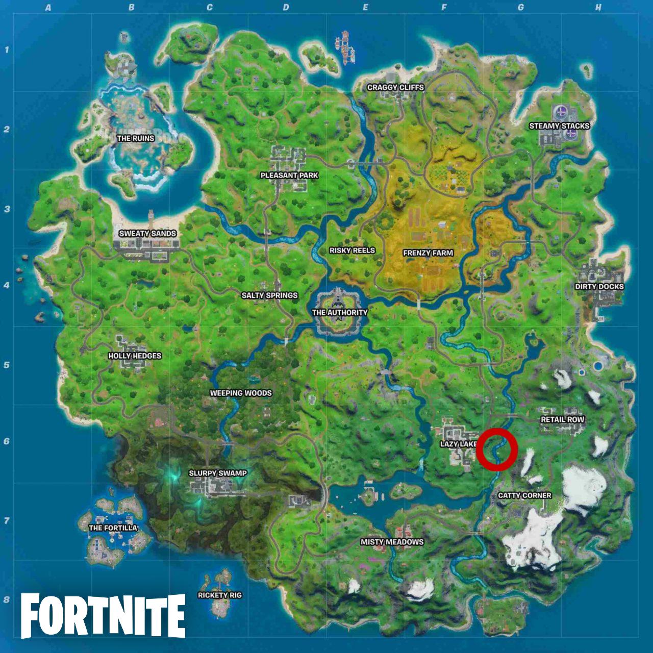 Rapids Rest location in Fortnite map