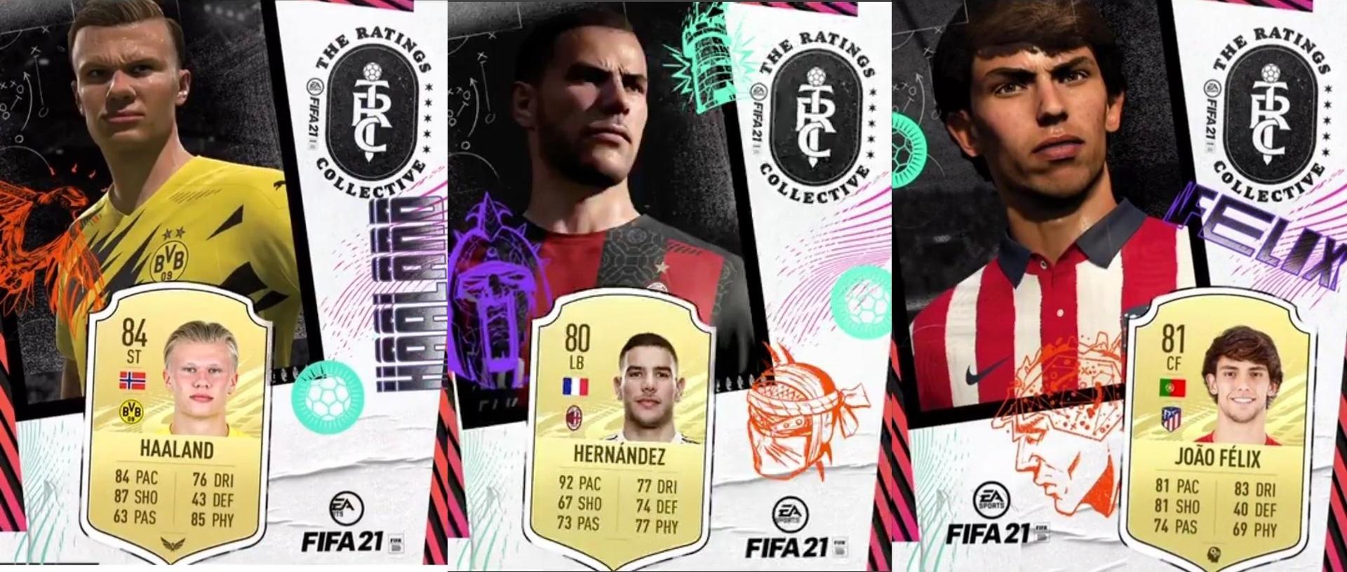 Haaland Felix and Hernandez FIFA 21 ratings