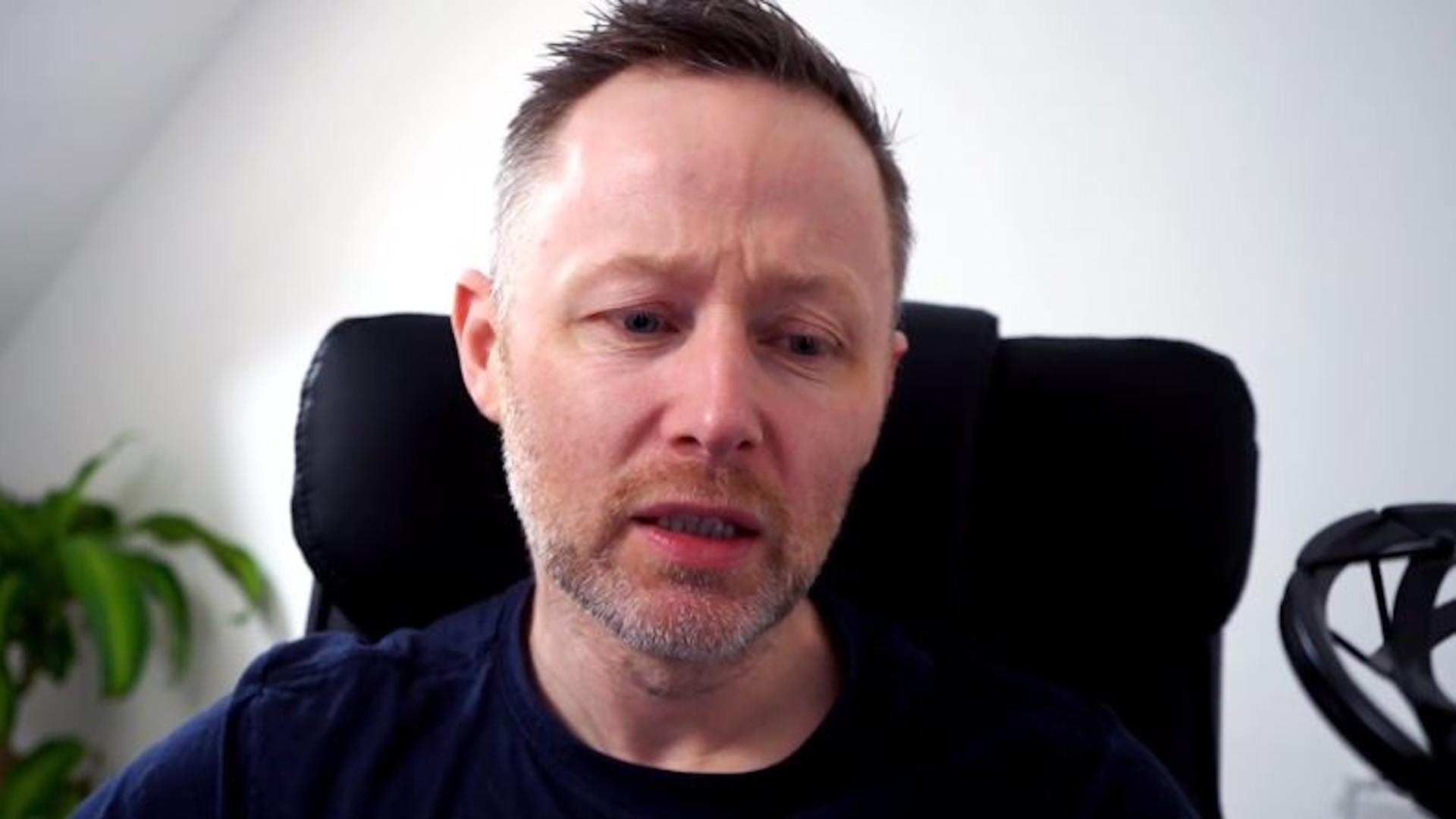 Limmy grimacing on Twitch stream