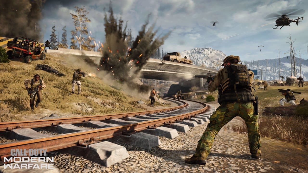 Warzone train gunfight