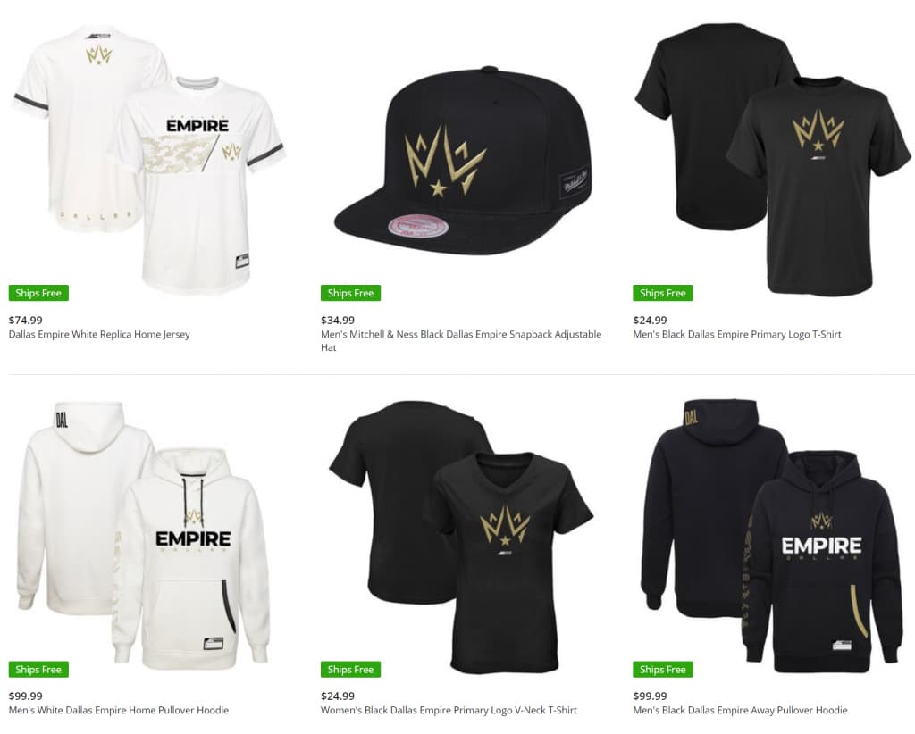 Dallas Empire Call of Duty League merchandise