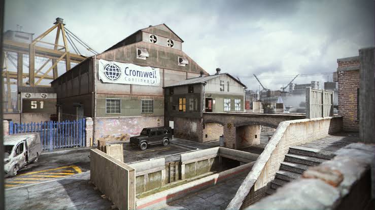 Modern Warfare Gunfight map Docks overview