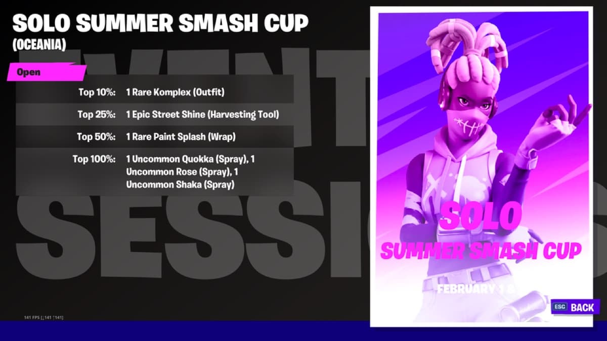 Fortnite rankings for Summer Smash Cup rewards