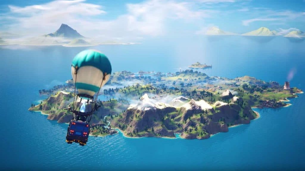 Battle Bus headed towards Fortnite island