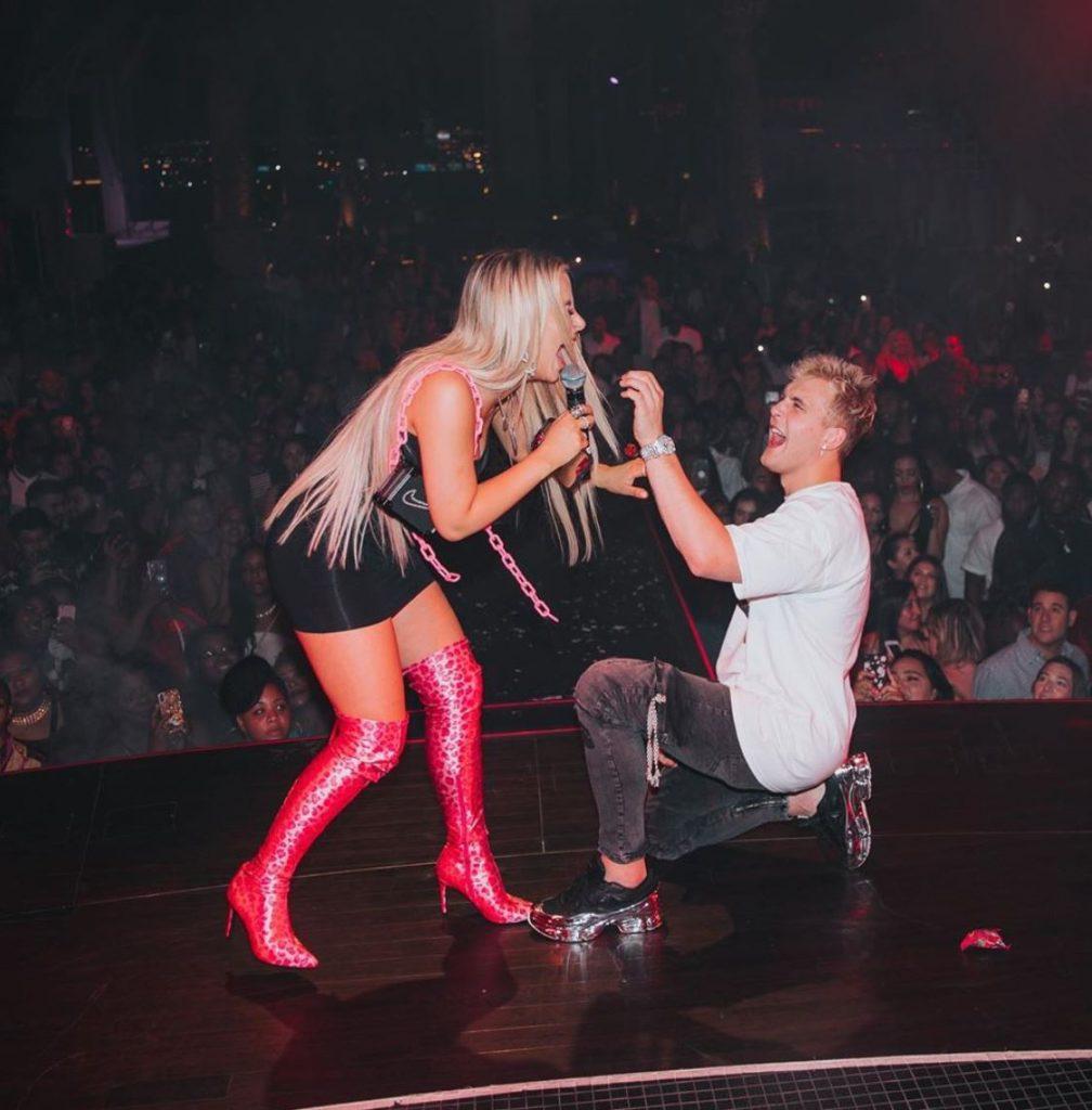 Jake Paul proposes to Tana Mongeau in a nightclub.