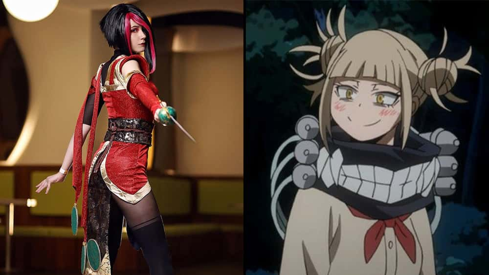 Himiko Toga cosplayer in My Hero Academia costume