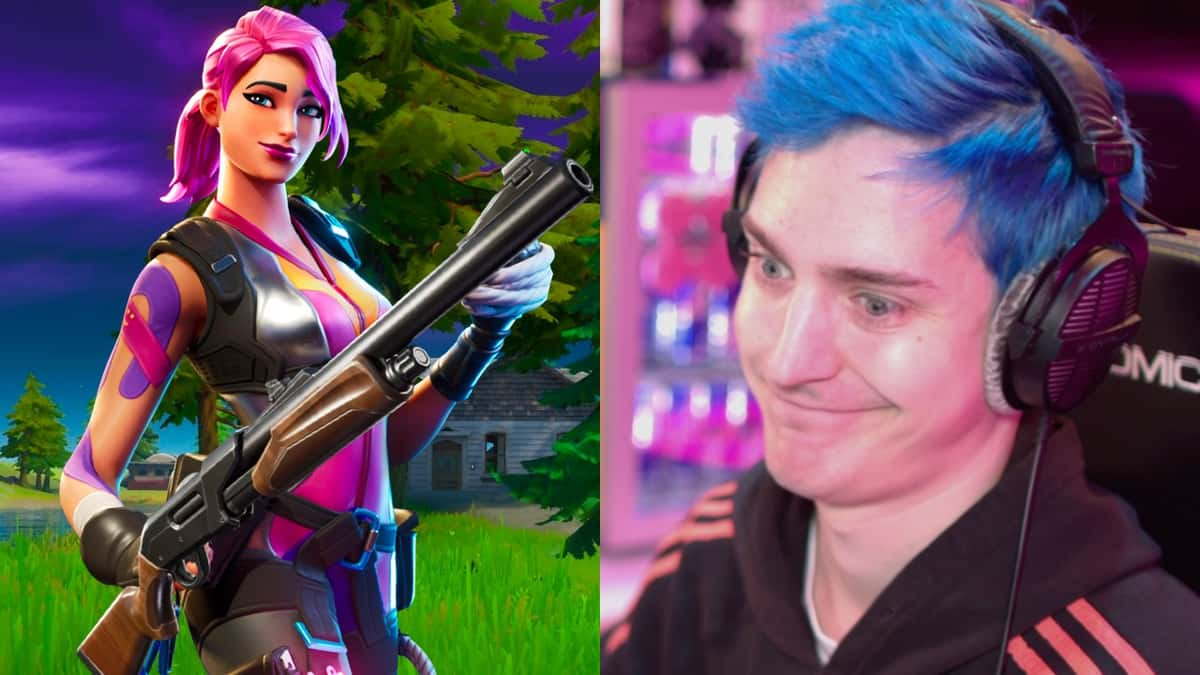 Ninja and Fortnite player with shotgun