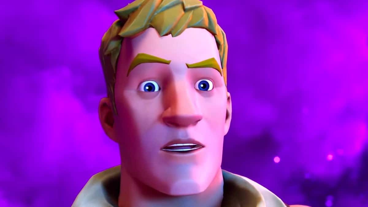 Fortnite character Jonesy being shocked.