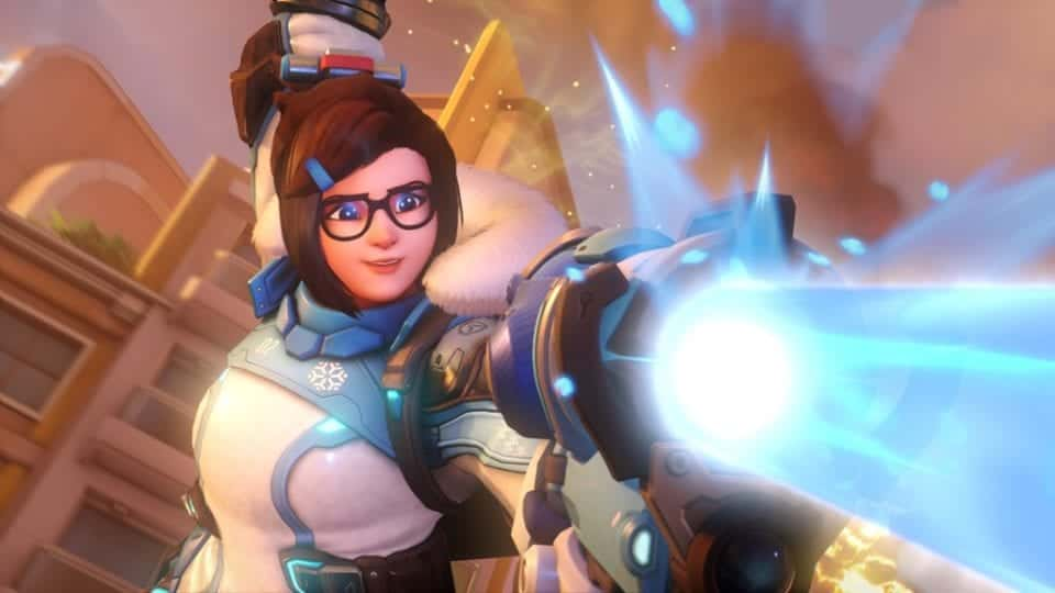 Mei blasting foes in Overwatch