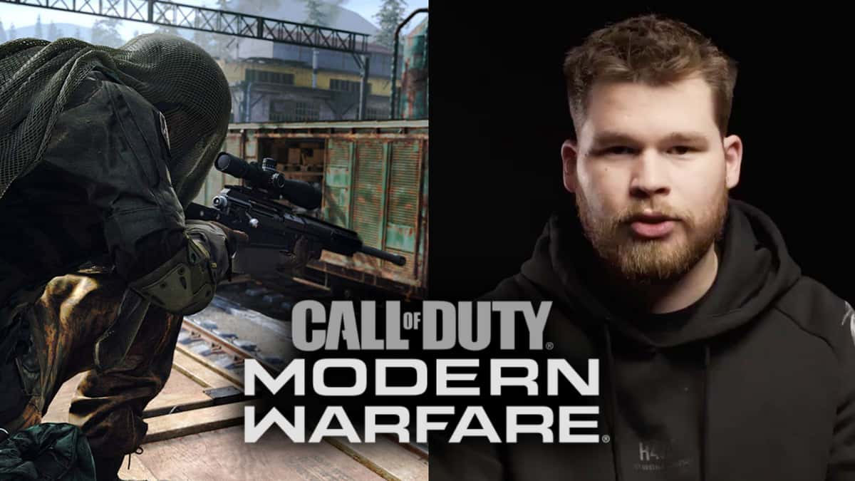 modern warfare sniper next to professional player crimsix in a black hoody