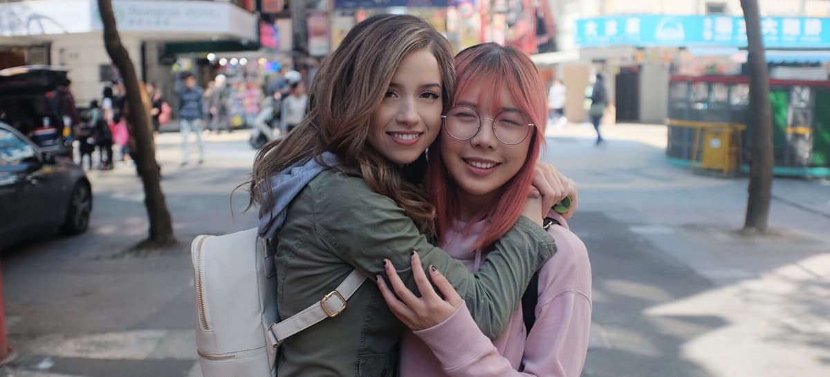 Pokimane hugging LilyPichu