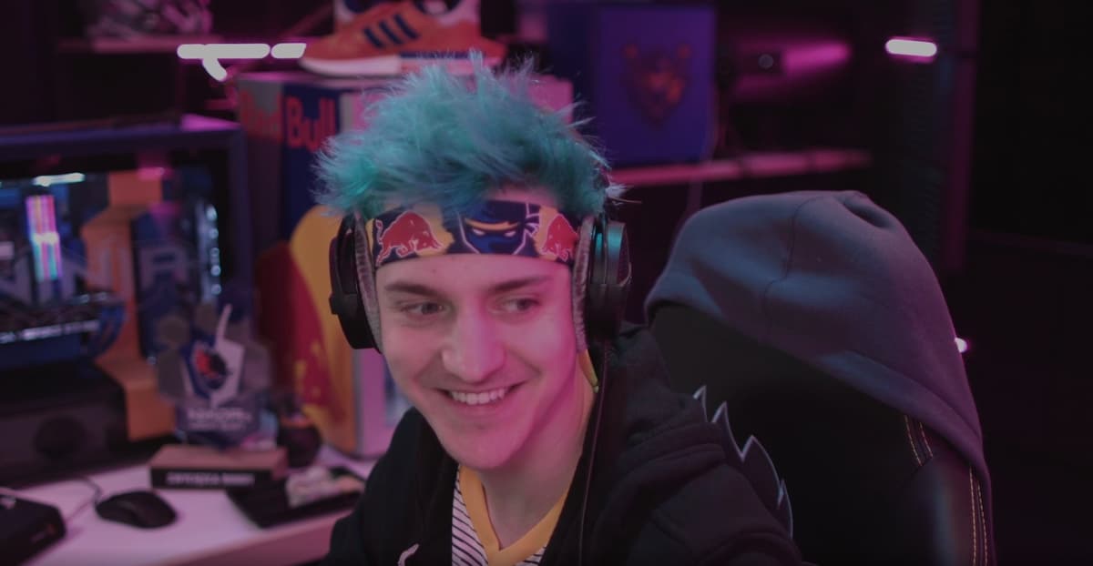 Ninja streaming Fortnite before release of his official skin.