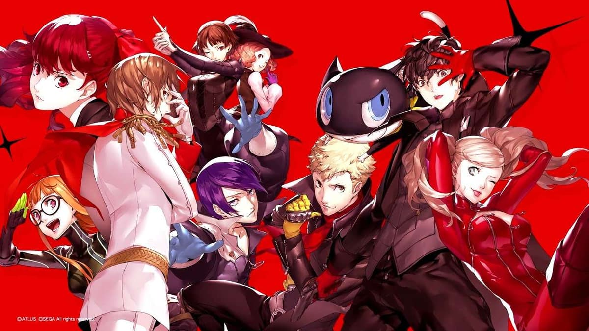 Persona 5 cast posing