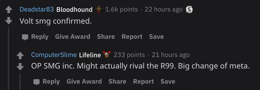 Discussion on the Apex Legends subreddit.