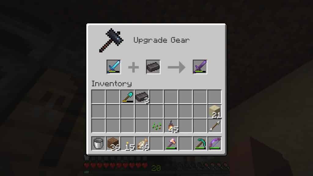 crafting netherite ingot