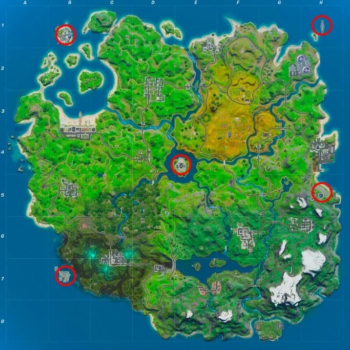 Loot vaults on Fortnite map