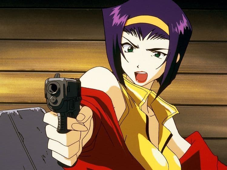 Faye Valentine holding a gun.