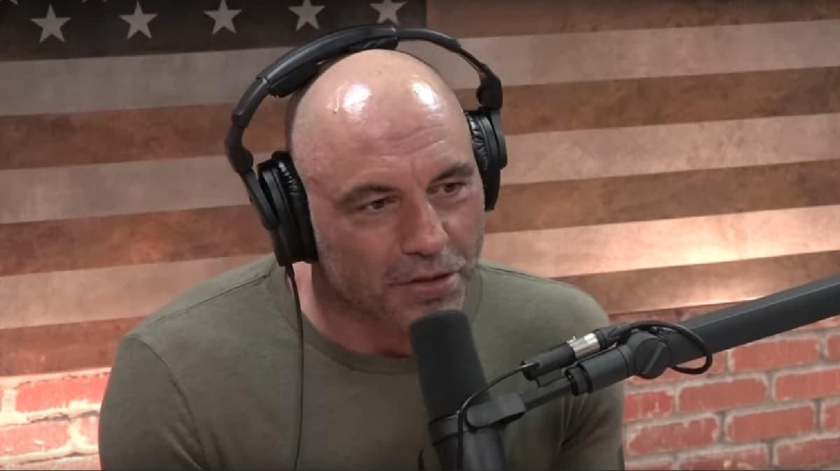 Joe Rogan talking during his YouTube podcast.